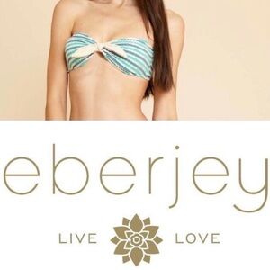 NWT Eberjey Lola Sandy Sea Green/Blue Bikini Top M